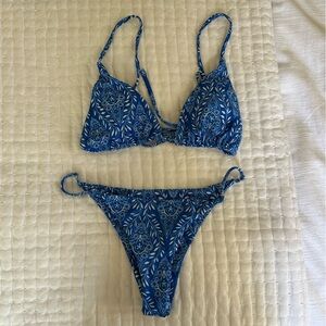 Blue Floral Bikini Set